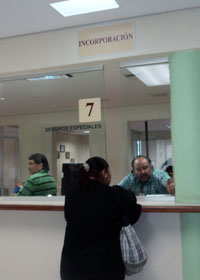 Window 7 at IMSS Health Insurance offices in Merida Yucatan